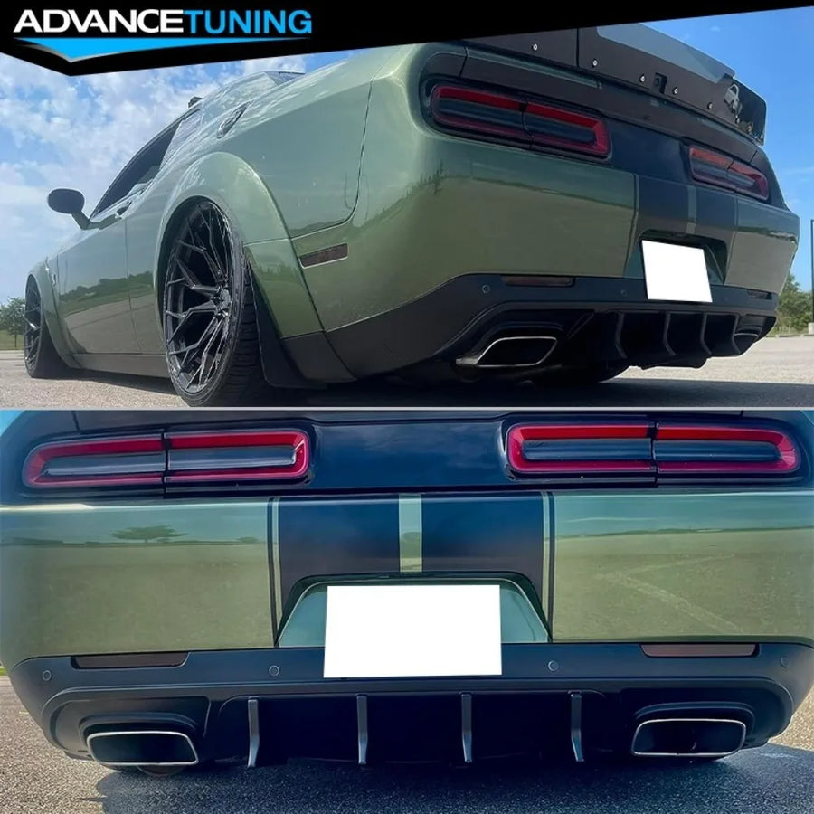 Matte Black Rear Bumper Diffuser for 2015–2023 Dodge Challenger