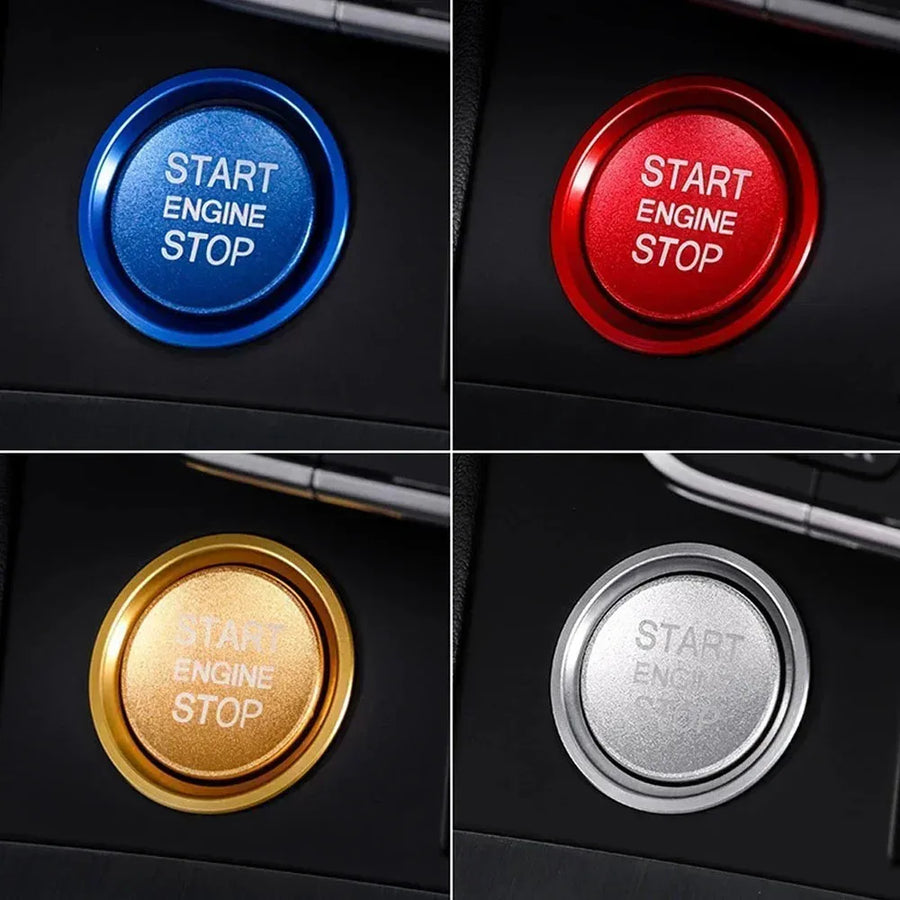 Car Start Engine Button Start/Stop Key Ring Cover Anti Slip Ignition Stickers for Audi Q5 Q7