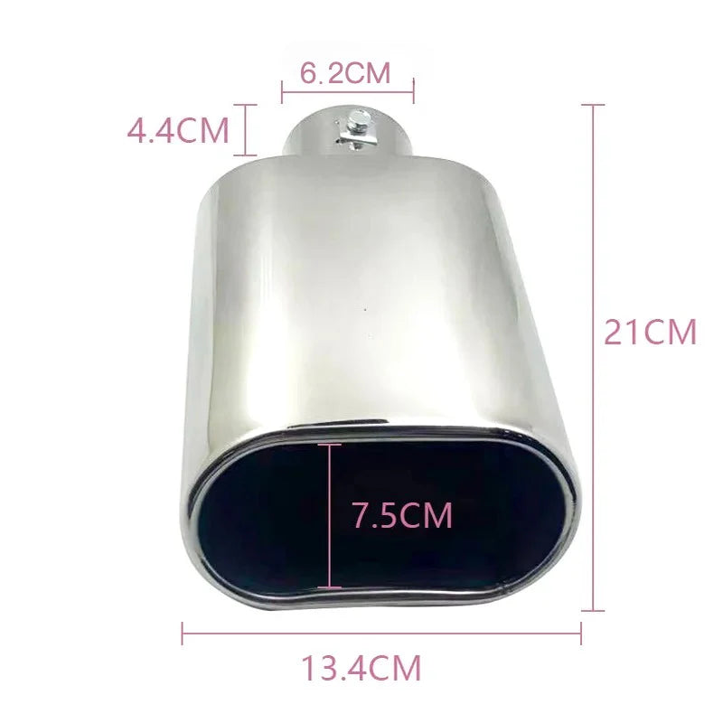 Universal Square Car Exhaust Muffler Tips Adjustable Inlet for 1.5 To 2.25 Inch Exhaust Pipes Outlet Stainless Steel Tailpipe