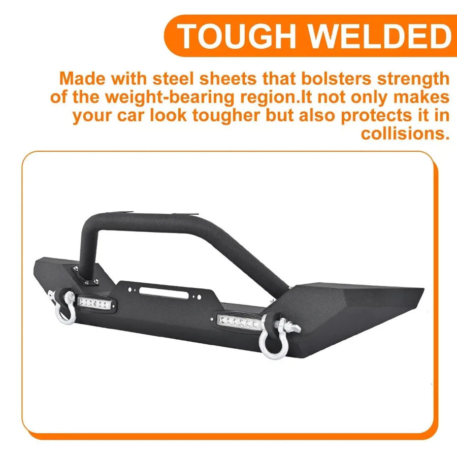 Steel Front & Rear Bumper Set – 1987–2006 Jeep Wrangler YJ/TJ