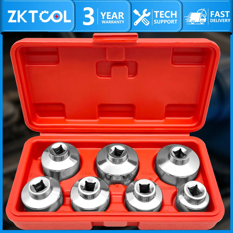 7-Piece Oil Filter Socket Set, 24-38mm, for Mercedes-Benz, BMW, VW and Audi