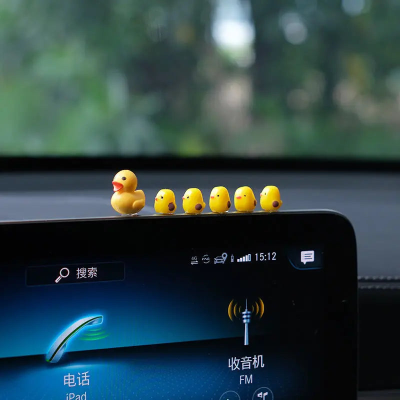 Cute Mini Ducks Car Interior Decoration Auto Rearview Mirror Dashboard Ornaments for Woman Man