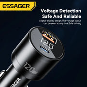 Essager 120W USB-C PD and QC Car Charger Adapter