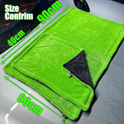 1300 GSM Gray & Green Microfiber Car Drying Towel