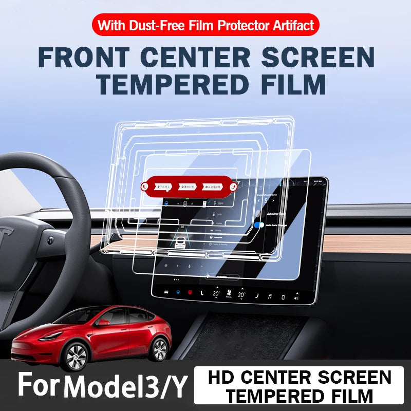Center Touchscreen Tempered-Glass Screen Protector for Tesla Model 3/Y Highland and Juniper