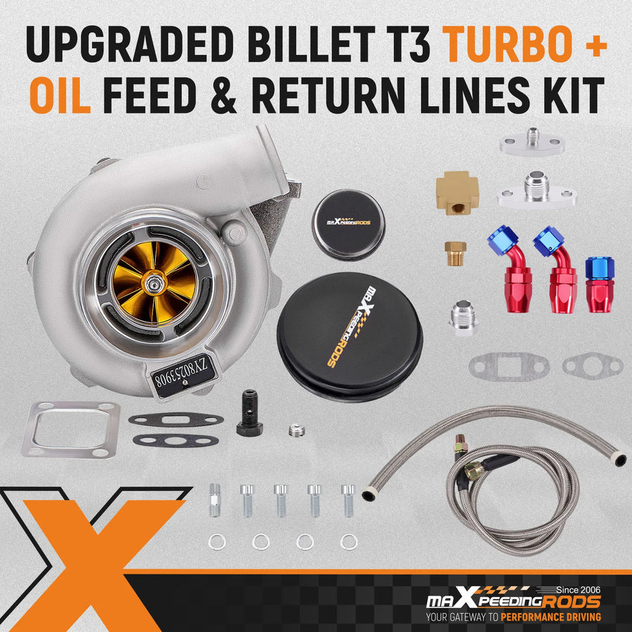GT30/GT3037 Turbocharger Oil Feed and Drain Line Kit