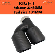 Universal H-Shaped Dual-Outlet Carbon-Fiber & Stainless Steel Exhaust Tip