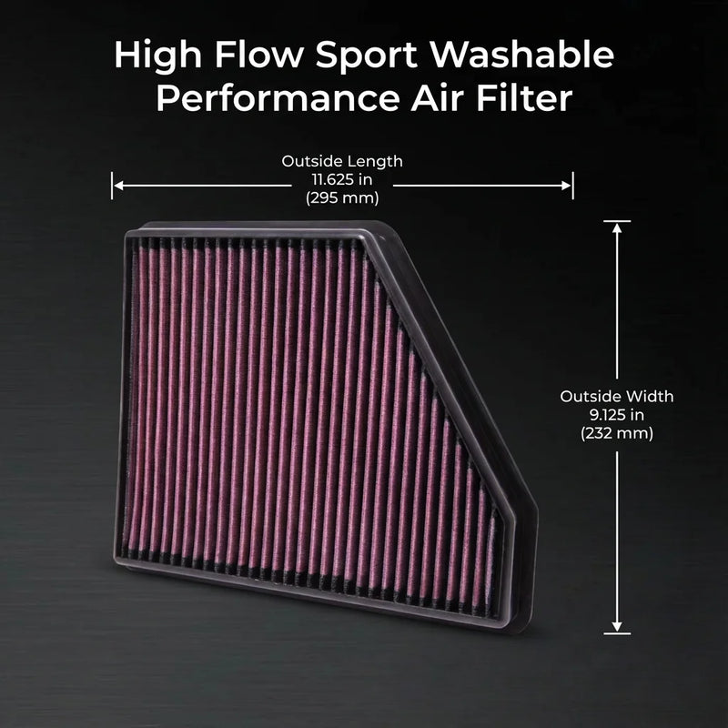 High-Flow Engine Air Filter for Chevrolet Camaro SS/ZL1 2010-2015