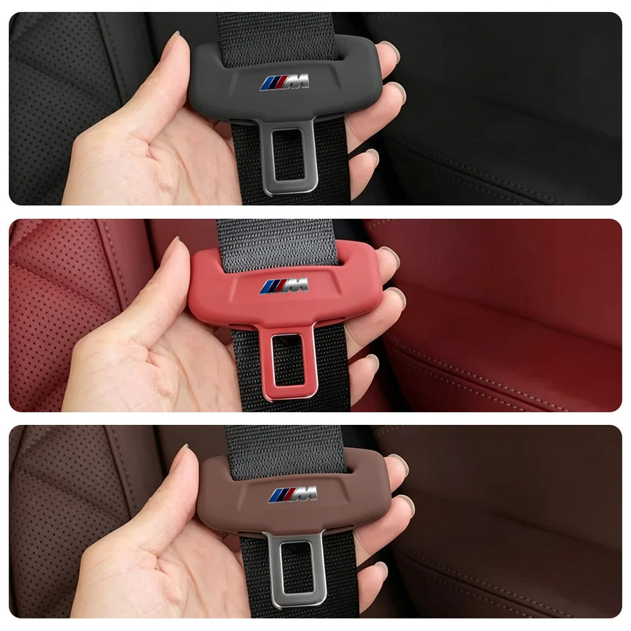1/2-Piece Silicone Car Seat Belt Buckle Protective Cover Decorative for BMW E90 G80 M3 G30 M5 F82