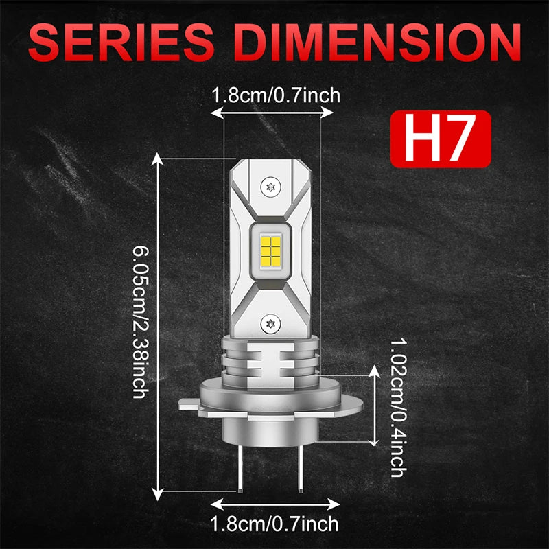 H7 LED Headlight Bulb – 6000K, CANBUS, Compact