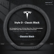 Anti-Slip Leather Steering Wheel Cover for Tesla Model 3, Y, S, X