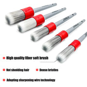 5-Piece Silver Detailing Brush Set with Tapered Bristles