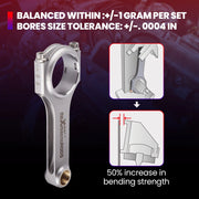 4340 H-Beam Connecting Rod Set for Nissan SR20 Engines