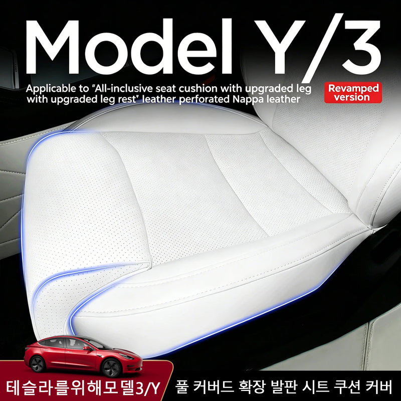 Memory-Foam Car Seat Cushion with Extended Leg Support