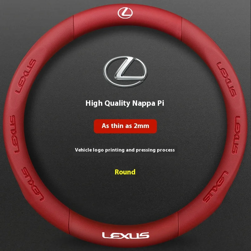 Suede Leather and Carbon Fiber-Look Steering Wheel Cover for Lexus Vehicles
