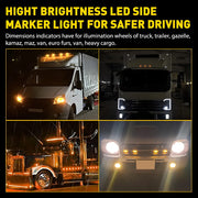 10-Piece LED Side Marker and Clearance Lights – Amber, 12V–24V