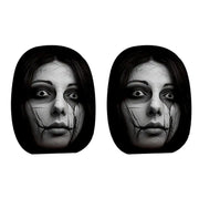 2-Piece Horror Face Car Headrest Covers – Universal Washable Interior Decor