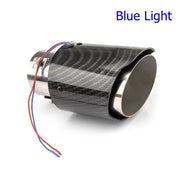Universal Car Modified Exhaust Muffler Tip Pipe LED Red/Blue Light Outlet Exhaust Pipe Tail Throat