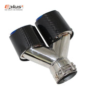 Universal Y-Shaped Dual-Outlet Carbon-Fiber & Stainless Steel Exhaust Tip