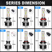 2-Piece H1/H4/H7/H11/9005/9006 LED Headlight Bulb – 8000K, CANBUS