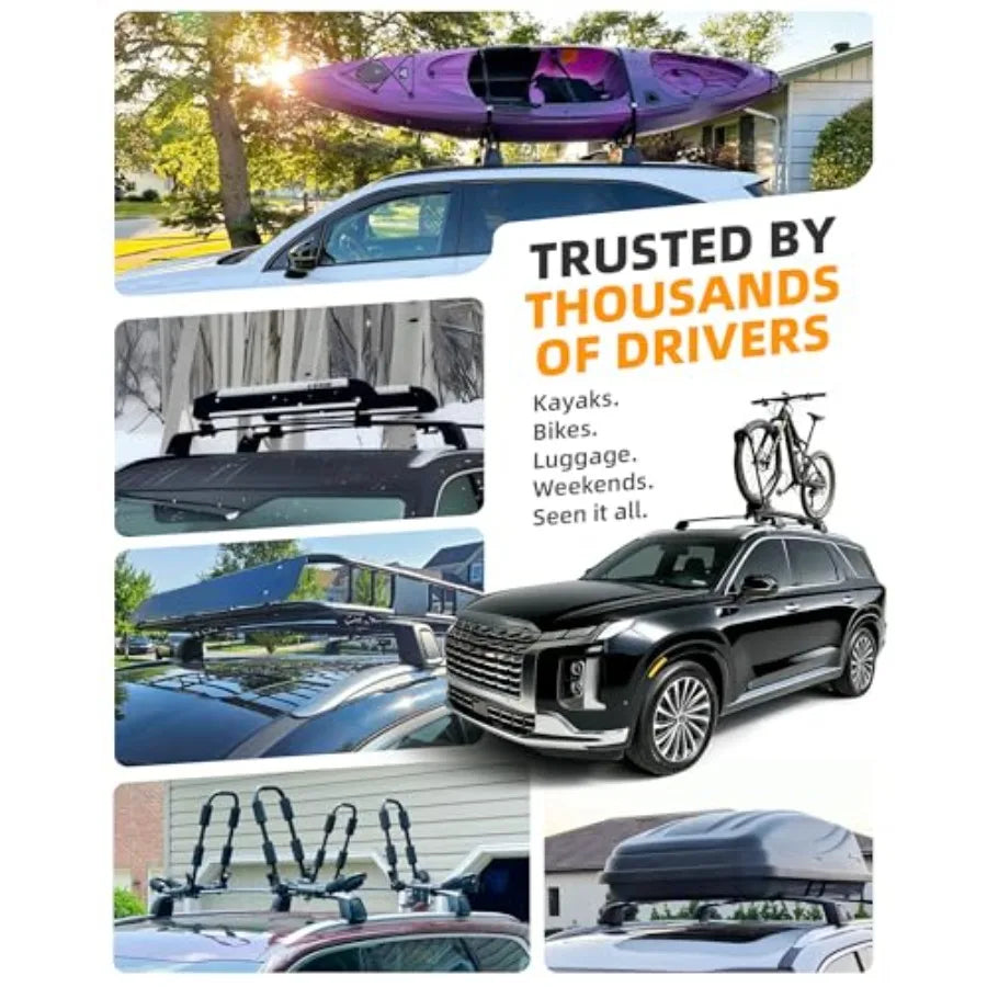Black Roof Rack Crossbar Set for 2019–2025 Hyundai
