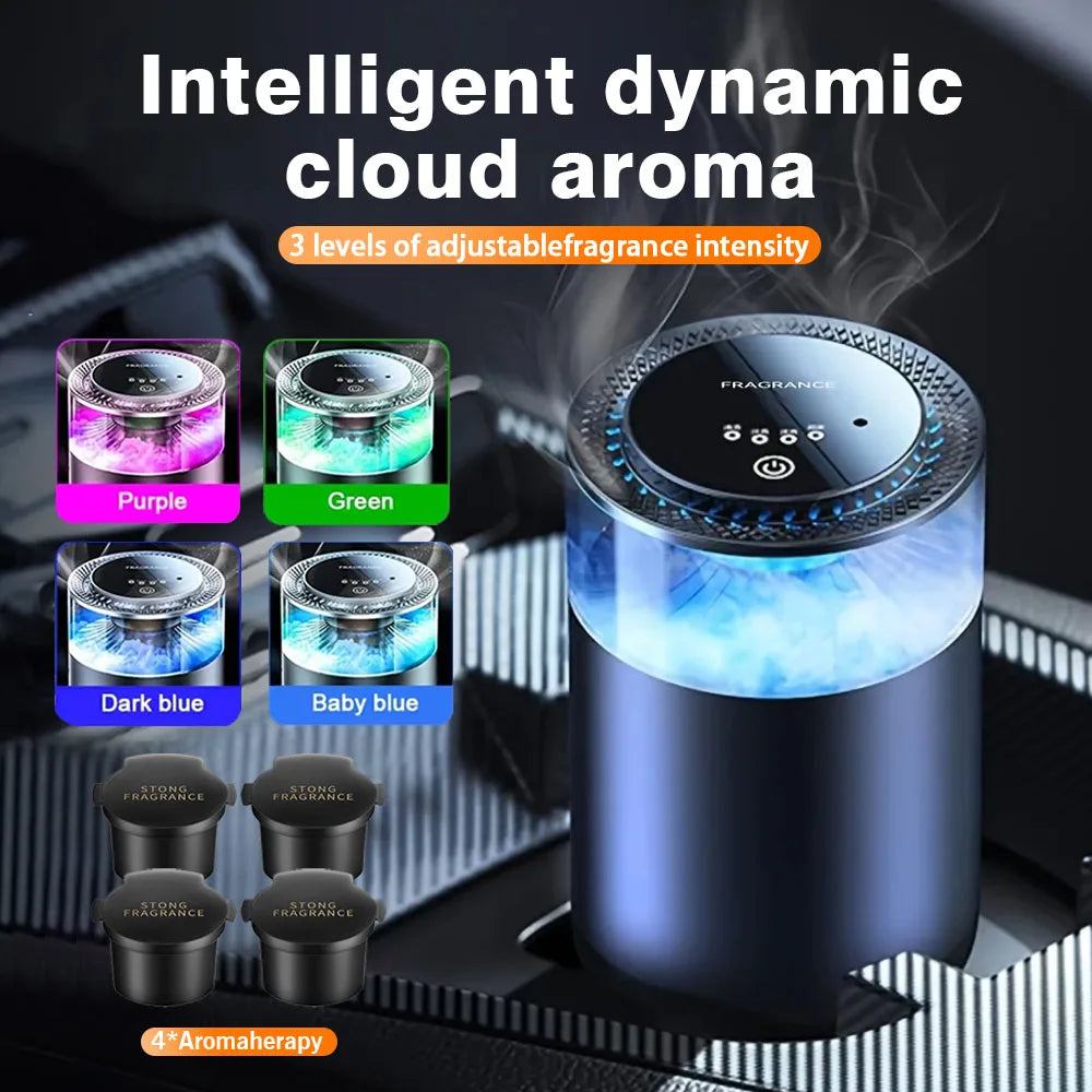 Rechargeable Smart Car Aroma Diffuser with RGB Ambient Light