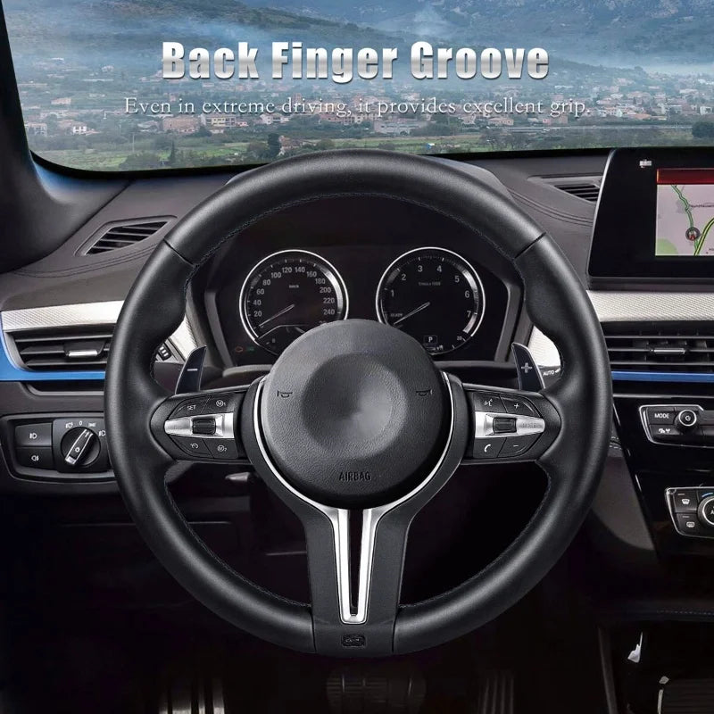 BMW E/F-Series Full-Leather Steering Wheel with Paddles – M3/M5 Styles