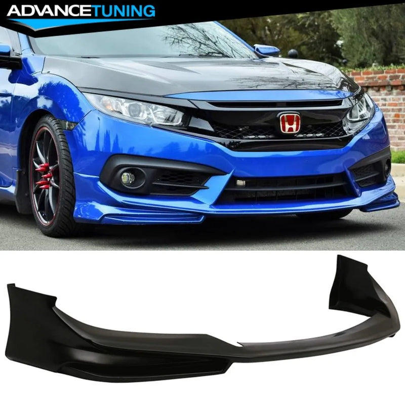 Unpainted Front Bumper Lip & Splitter for 2016–2018 Honda Civic