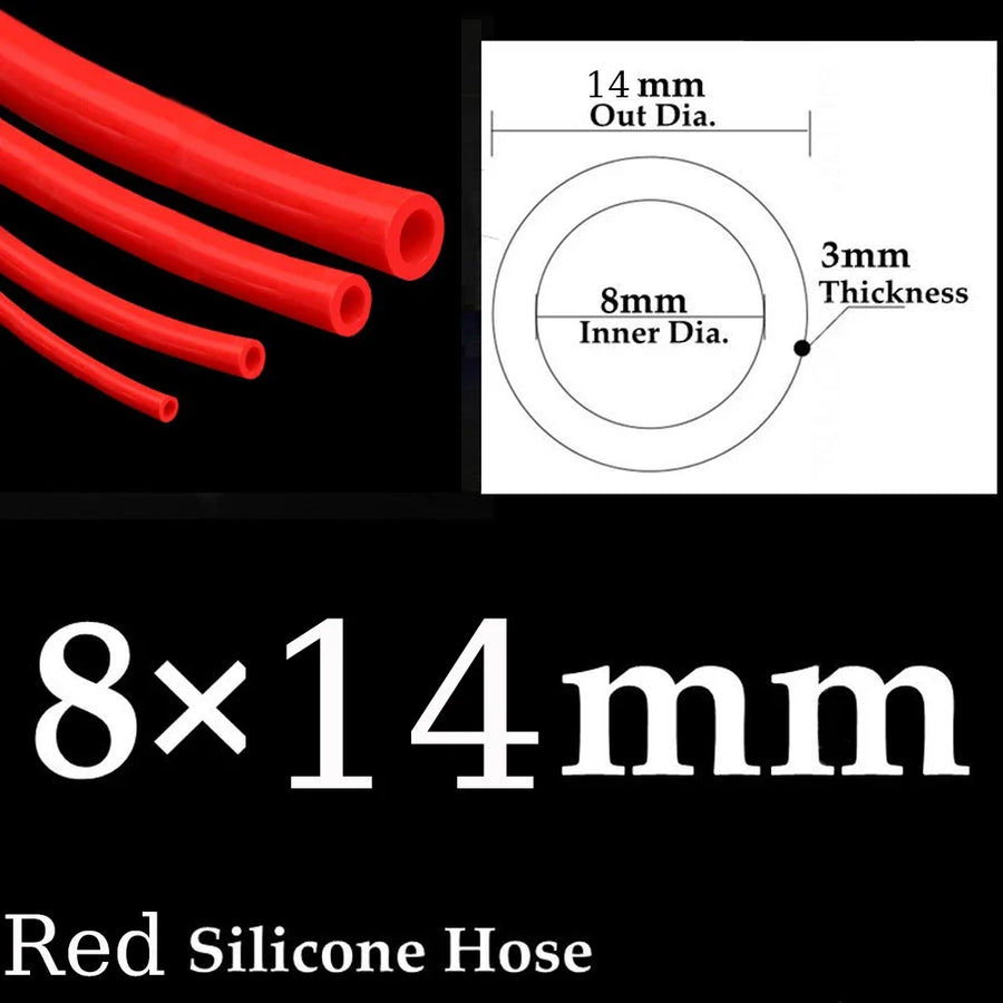 Universal Silicone Vacuum Hose, 3-14mm Size Options