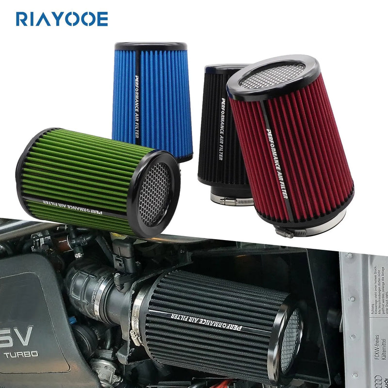 Universal High-Flow Cone Air Filter Kit, 3/3.5/4-Inch