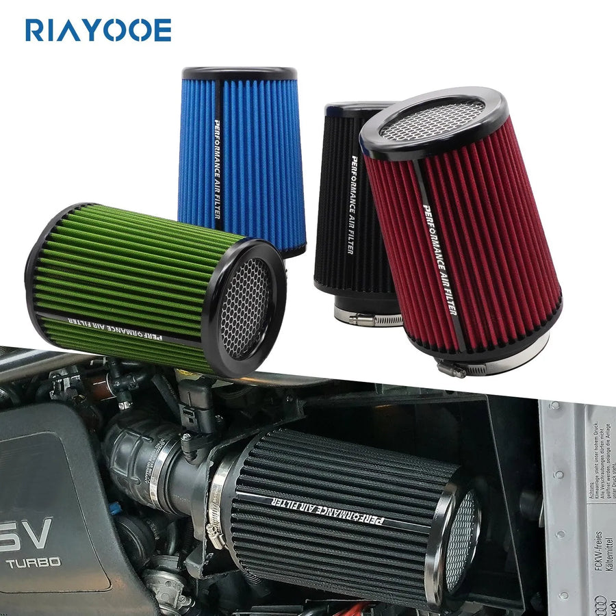 Universal High-Flow Cone Air Filter Kit, 3/3.5/4-Inch