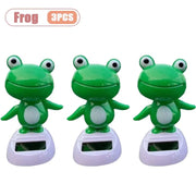 1 10pc Solar Powered Car Dashboard Ornament Cute Animal Frog Bobble Head Toy Decoration Gift