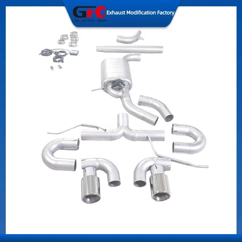 Stainless Steel Valved Cat-Back Exhaust System for Volkswagen Scirocco 2009-2016