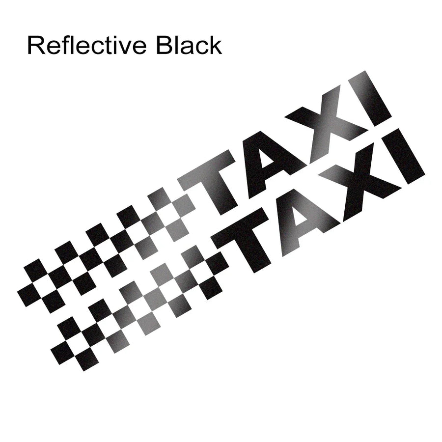 Reflective Taxi-Style Vehicle Decal Pair – 20 × 2.6 cm