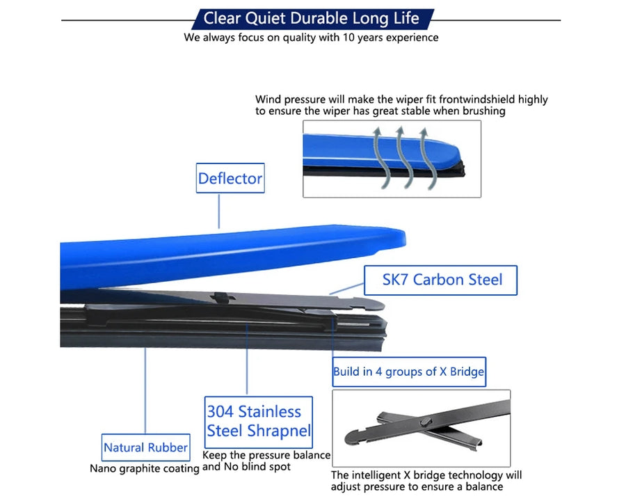 Windshield Wiper Blade Set for Jeep Liberty 2002-2012