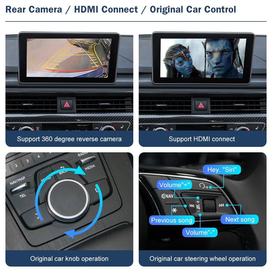 Wireless CarPlay and Android Auto Interface for Audi A4, A5, Q5 and Q7 2016–2019