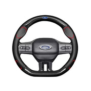 Ventilated Carbon Fiber-Look Steering Wheel Cover for Ford Vehicles