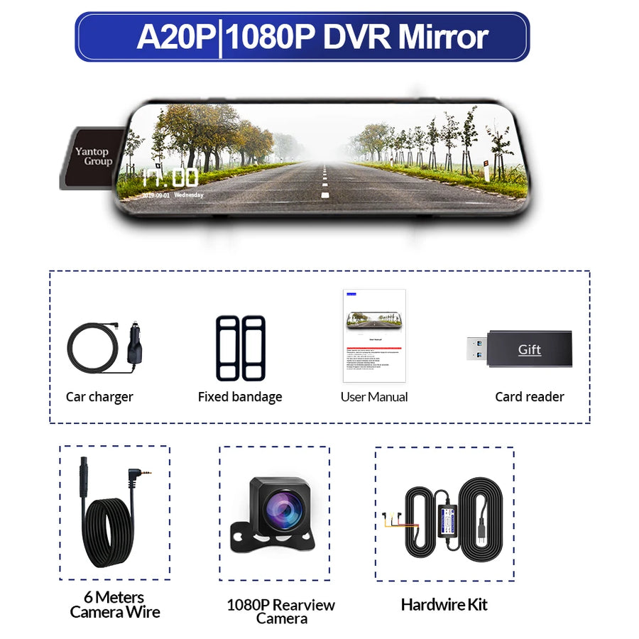 1080P Dual Mirror Dash Cam