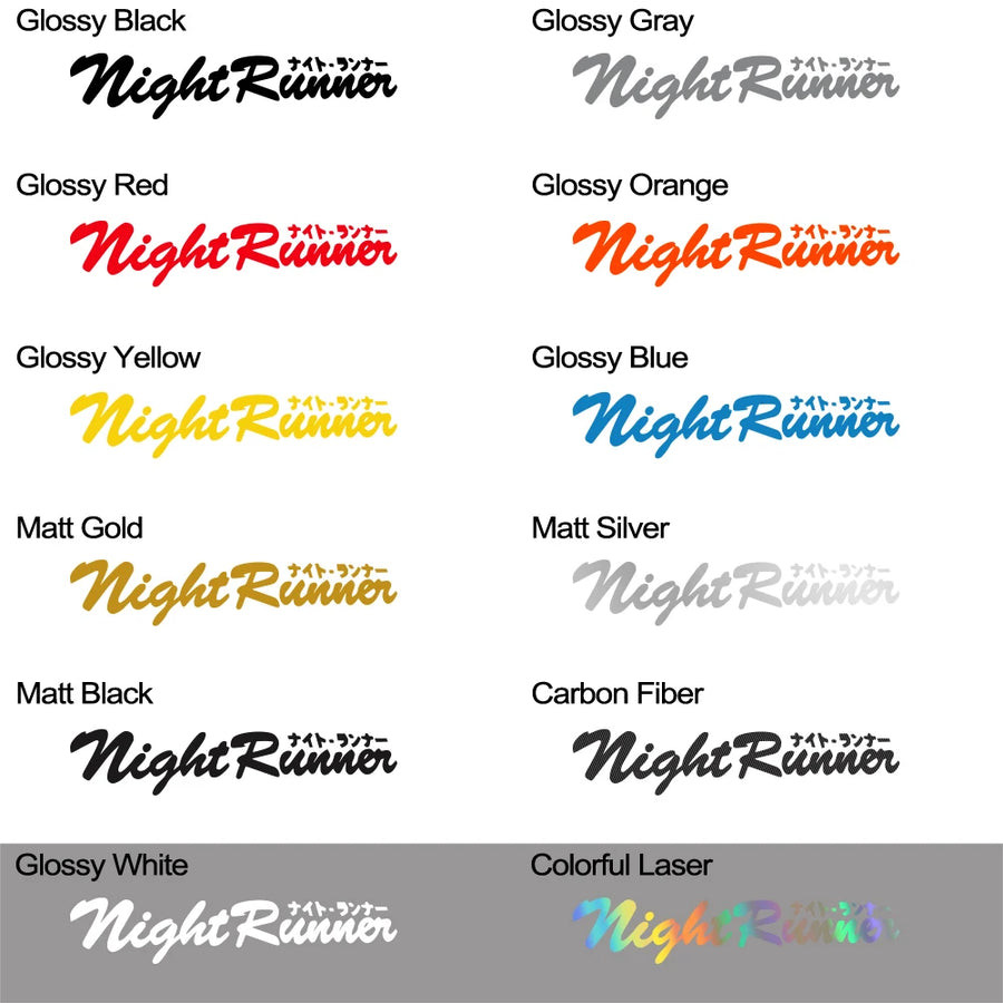 Night Runner Windshield Vinyl Decal – Multiple Sizes