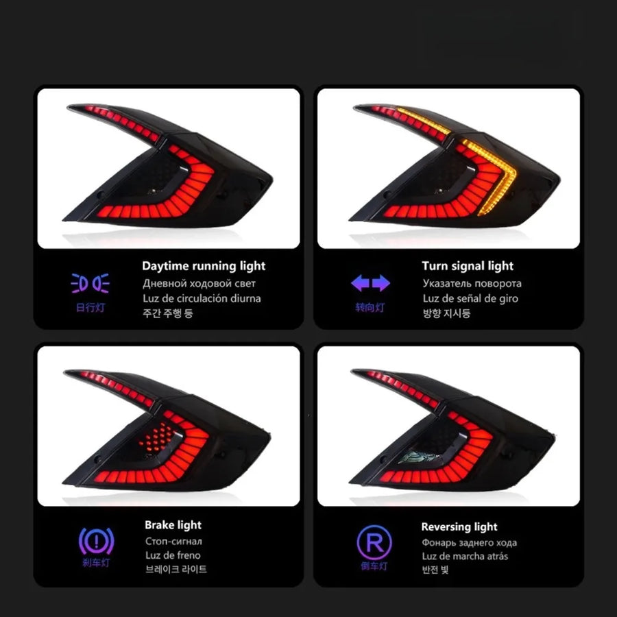 LED Tail Light Assembly Set for 2016–2020 Honda Civic