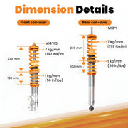 Coilover Suspension Kit for Volkswagen Golf MK2/MK3 & Corrado 1983-1995