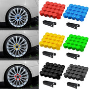 17mm/19mm/21mm 20-Piece Wheel Nut Caps Protection Covers Caps Hub Screw Cover Black Bolt Nut