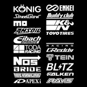 20-Piece Reflective JDM Racing Sponsor Decal Set