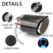 Universal Car Modified Exhaust Muffler Tip Pipe LED Red/Blue Light Outlet Exhaust Pipe Tail Throat
