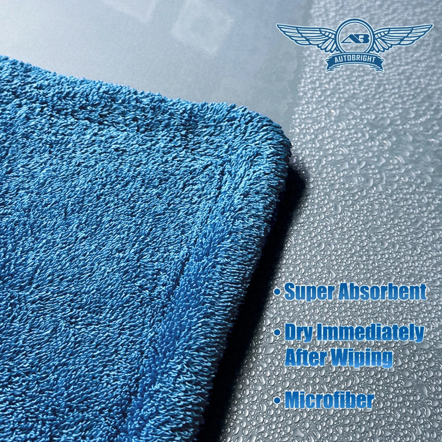 1300 GSM Gray & Blue Microfiber Car Drying Towel