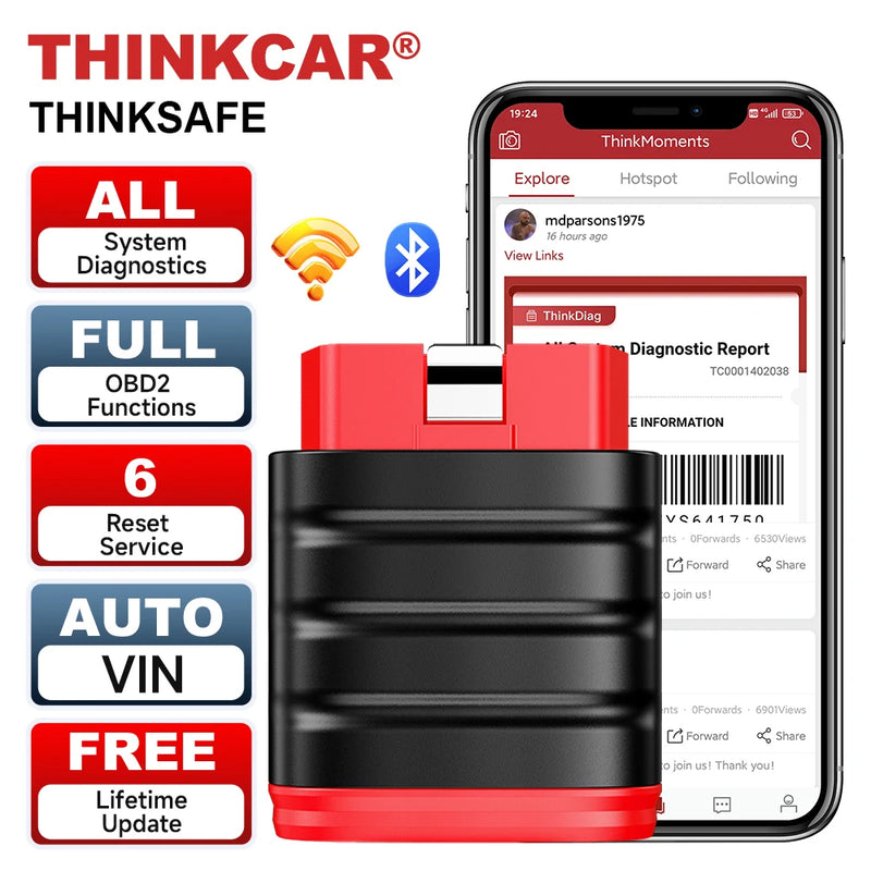 THINKCAR ThinkSafe OBD2 Scanner with 5 Service Functions
