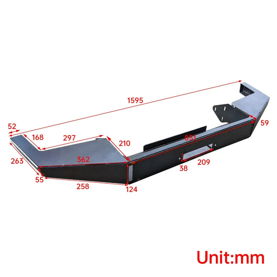 Bare-Steel Front Winch Bumper Kit for 1984–2001 Jeep Cherokee XJ