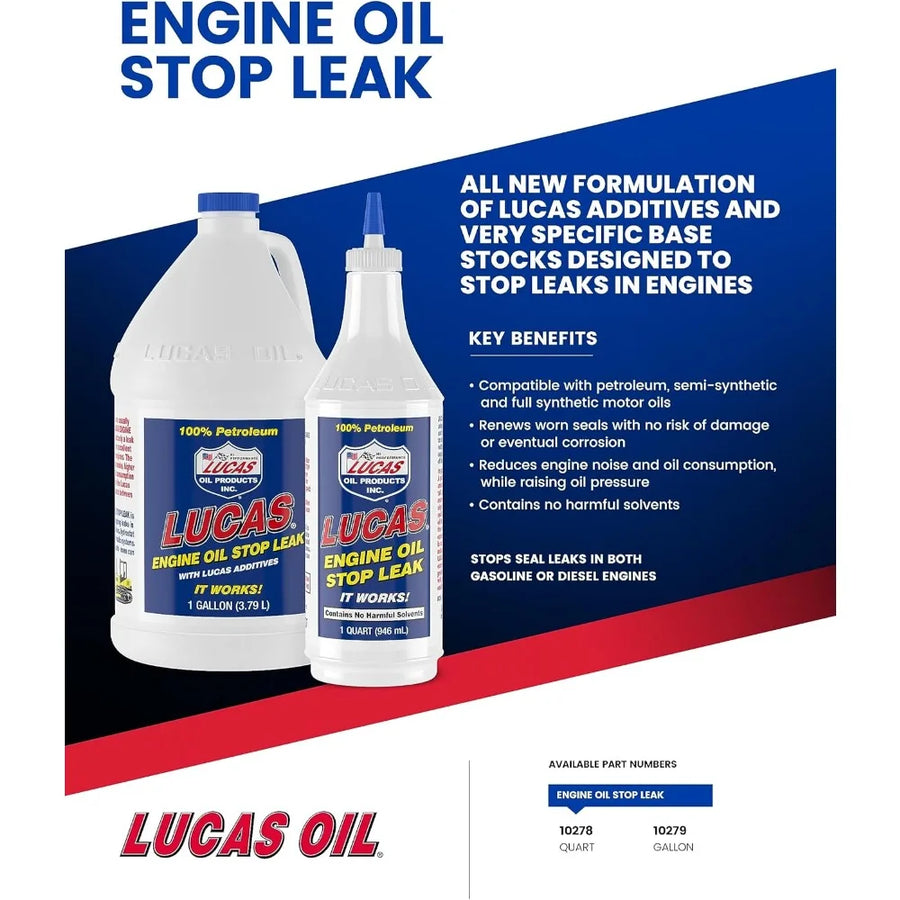 Lucas Oil Engine Oil Stop Leak, 32 oz Pack of 2