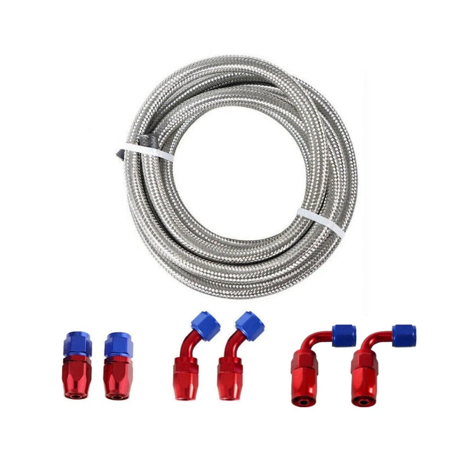 20FT Nylon Braided Fuel Line 6AN Oil/Gas/Fuel Hose End Fittings Kit US