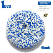 9-Inch Double-Sided Wool Polishing Pad with Threaded Center